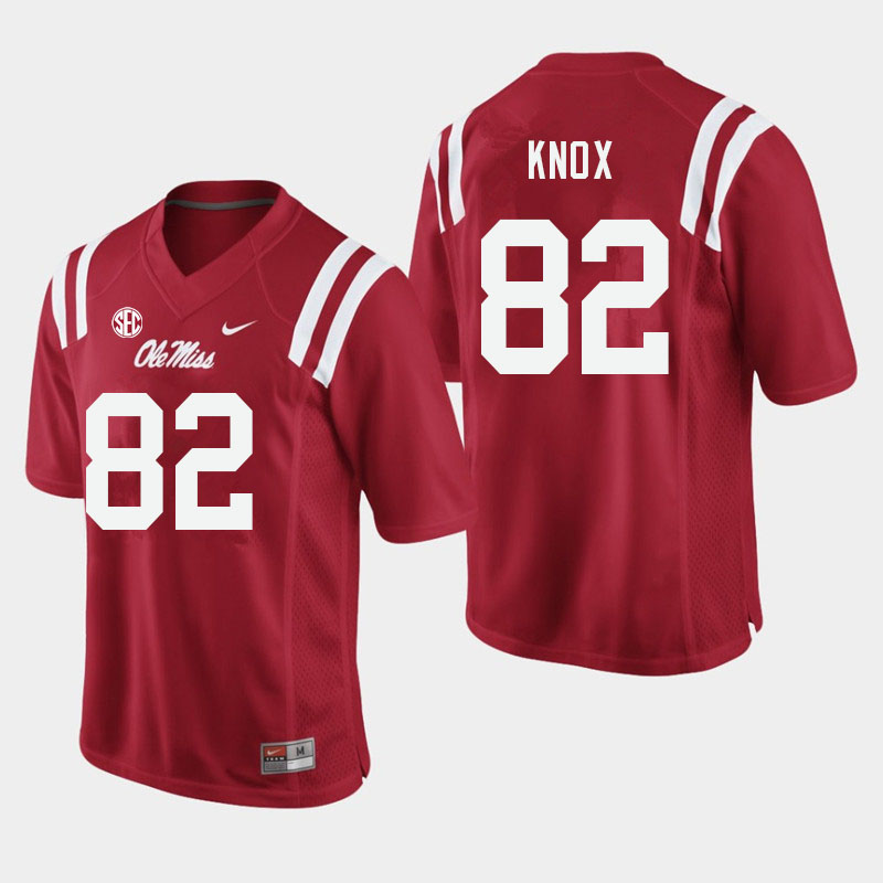 Men #82 Luke Knox Ole Miss Rebels College Football Jerseys Sale-Red - Click Image to Close